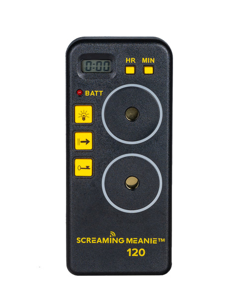Screaming Meanie 110<br> Extra loud 120 dB alarm timer. <br>Simple to Set. Easy to Use.